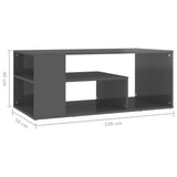 NNEVL Coffee Table High Gloss Grey 100x50x40 cm Chipboard
