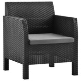 NNEVL Garden Chairs with Cushions 2 pcs PP Rattan Anthracite