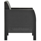 NNEVL Garden Chairs with Cushions 2 pcs PP Rattan Anthracite