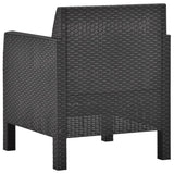 NNEVL Garden Chairs with Cushions 2 pcs PP Rattan Anthracite