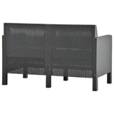 NNEVL 2 Piece Garden Lounge Set with Cushions PP Rattan Anthracite