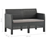 NNEVL 2 Piece Garden Lounge Set with Cushions PP Rattan Anthracite