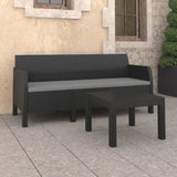 NNEVL 2 Piece Garden Lounge Set with Cushions PP Rattan Anthracite
