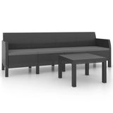 NNEVL 2 Piece Garden Lounge Set with Cushions PP Rattan Anthracite
