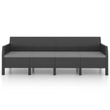 NNEVL 2 Piece Garden Lounge Set with Cushions PP Rattan Anthracite