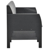 NNEVL 3 Piece Garden Lounge Set with Cushions PP Rattan Anthracite