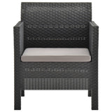 NNEVL 3 Piece Garden Lounge Set with Cushions PP Rattan Anthracite