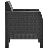 NNEVL 3 Piece Garden Lounge Set with Cushions PP Rattan Anthracite