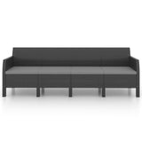 NNEVL 4 Piece Garden Lounge Set with Cushions PP Rattan Anthracite
