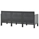 NNEVL 2 Piece Garden Lounge Set with Cushions PP Rattan Anthracite