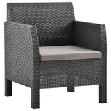 NNEVL 2 Piece Garden Lounge Set with Cushions PP Rattan Anthracite