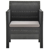 NNEVL 2 Piece Garden Lounge Set with Cushions PP Rattan Anthracite