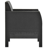 NNEVL 2 Piece Garden Lounge Set with Cushions PP Rattan Anthracite