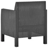 NNEVL 2 Piece Garden Lounge Set with Cushions PP Rattan Anthracite