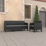 NNEVL 2 Piece Garden Lounge Set with Cushions PP Rattan Anthracite