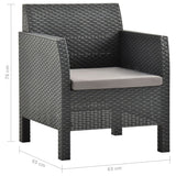 NNEVL 3 Piece Garden Lounge Set with Cushions PP Rattan Anthracite