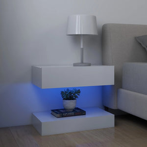 NNEVL Bedside Cabinet White 60x35 cm Chipboard
