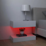 NNEVL LED Bedside Cabinets 2 pcs White 60x35 cm Chipboard