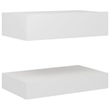 NNEVL LED Bedside Cabinets 2 pcs White 60x35 cm Chipboard