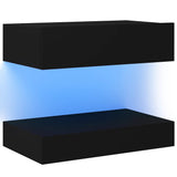 NNEVL Bedside Cabinet Black 60x35 cm Chipboard
