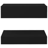 NNEVL Bedside Cabinets 2 pcs Black 60x35 cm Chipboard