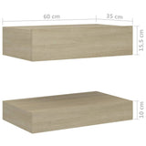 NNEVL Bedside Cabinet Sonoma Oak 60x35 cm Chipboard