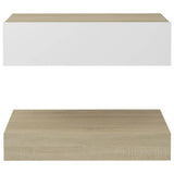 NNEVL Bedside Cabinets 2 pcs White and Sonoma Oak 60x35 cm Chipboard