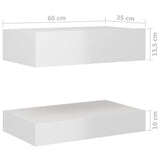 NNEVL Bedside Cabinet High Gloss White 60x35 cm Chipboard
