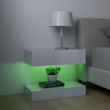 NNEVL Bedside Cabinets 2 pcs High Gloss White 60x35 cm Chipboard