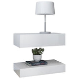 NNEVL Bedside Cabinets 2 pcs High Gloss White 60x35 cm Chipboard
