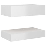 NNEVL Bedside Cabinets 2 pcs High Gloss White 60x35 cm Chipboard