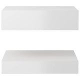 NNEVL Bedside Cabinets 2 pcs High Gloss White 60x35 cm Chipboard