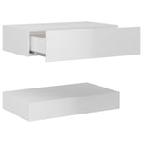 NNEVL Bedside Cabinets 2 pcs High Gloss White 60x35 cm Chipboard