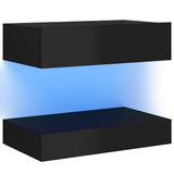 NNEVL Bedside Cabinet High Gloss Black 60x35 cm Chipboard