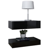 NNEVL Bedside Cabinet High Gloss Black 60x35 cm Chipboard