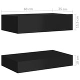 NNEVL Bedside Cabinet High Gloss Black 60x35 cm Chipboard