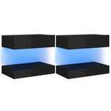 NNEVL Bedside Cabinets 2 pcs High Gloss Black 60x35 cm Chipboard