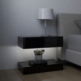 NNEVL Bedside Cabinets 2 pcs High Gloss Black 60x35 cm Chipboard