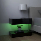 NNEVL Bedside Cabinets 2 pcs High Gloss Black 60x35 cm Chipboard