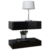 NNEVL Bedside Cabinets 2 pcs High Gloss Black 60x35 cm Chipboard