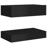 NNEVL Bedside Cabinets 2 pcs High Gloss Black 60x35 cm Chipboard