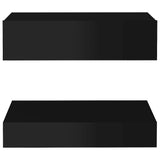 NNEVL Bedside Cabinets 2 pcs High Gloss Black 60x35 cm Chipboard