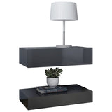 NNEVL Bedside Cabinet High Gloss Grey 60x35 cm Chipboard