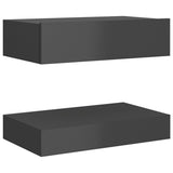 NNEVL Bedside Cabinet High Gloss Grey 60x35 cm Chipboard
