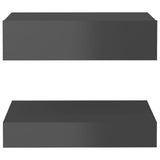 NNEVL Bedside Cabinet High Gloss Grey 60x35 cm Chipboard