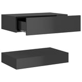 NNEVL Bedside Cabinet High Gloss Grey 60x35 cm Chipboard