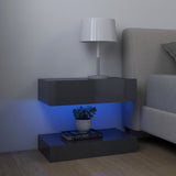 NNEVL Bedside Cabinet High Gloss Grey 60x35 cm Chipboard
