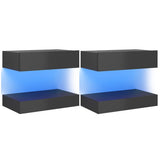 NNEVL Bedside Cabinets 2 pcs High Gloss Grey 60x35 cm Chipboard