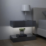 NNEVL Bedside Cabinets 2 pcs High Gloss Grey 60x35 cm Chipboard