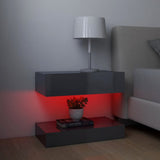 NNEVL Bedside Cabinets 2 pcs High Gloss Grey 60x35 cm Chipboard
